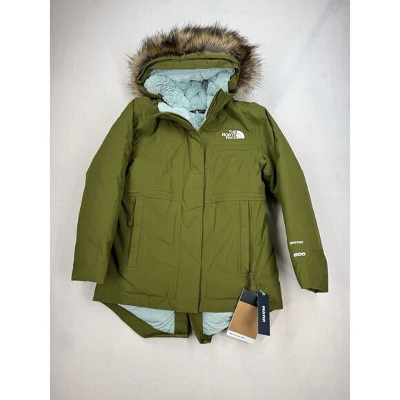 The North Face Girls’ Arctic Parka Forest Olive Green Small NWT - Picture 3 of 7